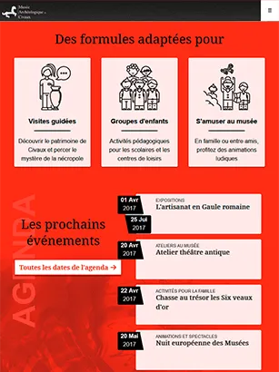 Site du musée archéologique de Civaux, version tablette