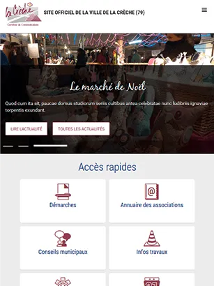Site de la mairie de La Crèche, version tablette