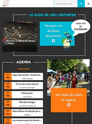 Site de l'Office de Tourisme du Pays Mellois, version tablette